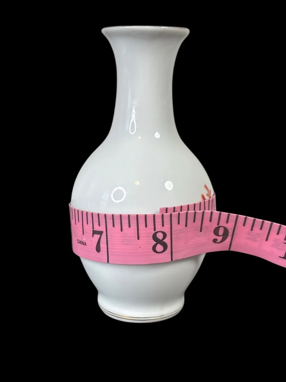 Vintage Chinese White Floral Bird Ceramic Bud Vase